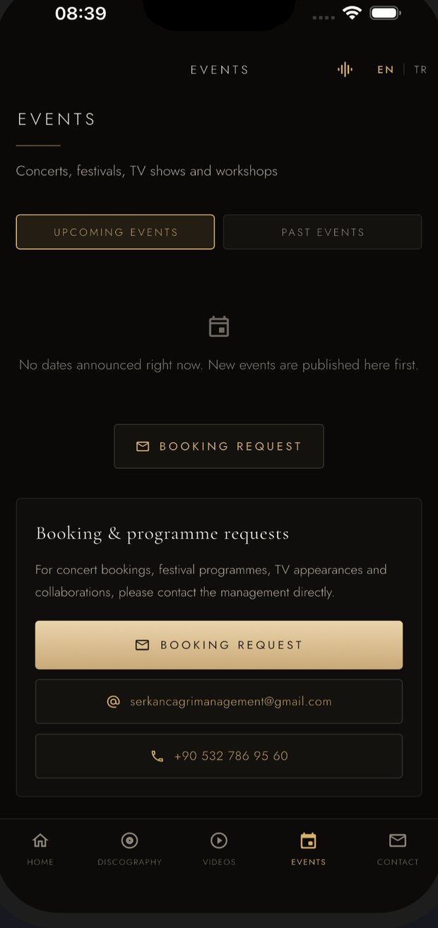 Events screen